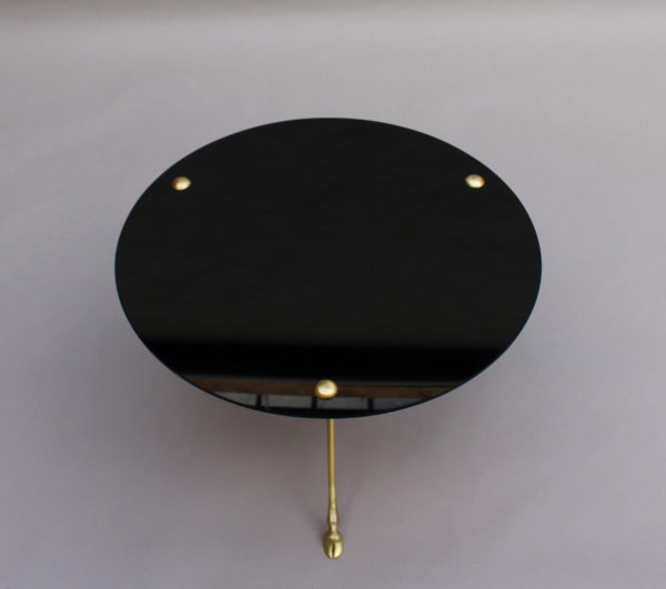 Fine French 1950s Opaline Top Side Table with a Bronze Base - Image 5