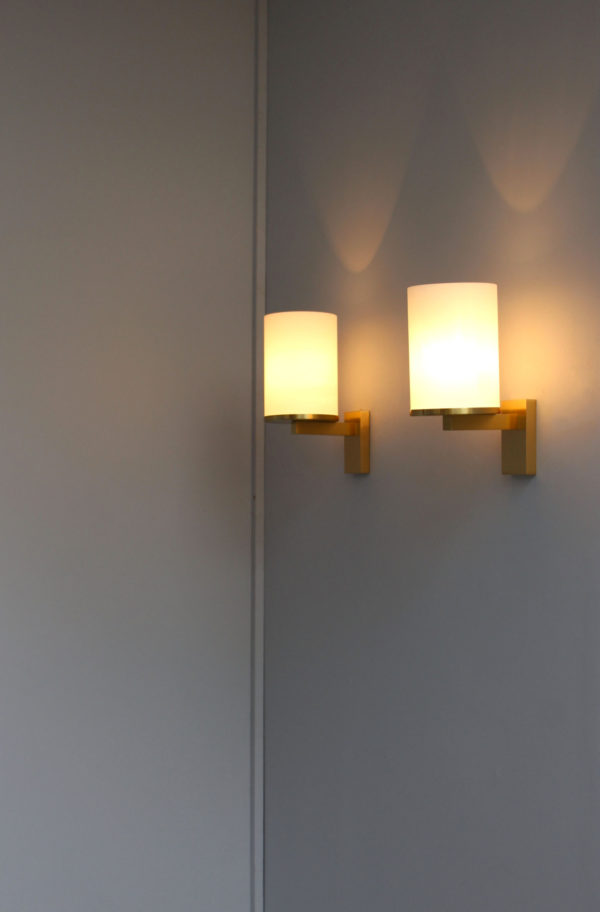 Fine French Art Deco Glass and Bronze Cylindrical Sconces by Jean Perzel - Image 10