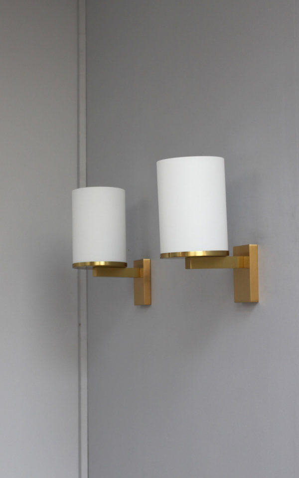 Fine French Art Deco Glass and Bronze Cylindrical Sconces by Jean Perzel - Image 9