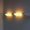 3 Fine French Art Deco Fluted Glass and Bronze Wall Lights by Perzel