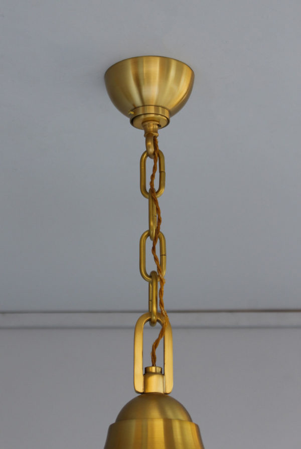 A Pair of Hanging Bronze and "craquelé" glass Lanterns by Jean Perzel - Image 8