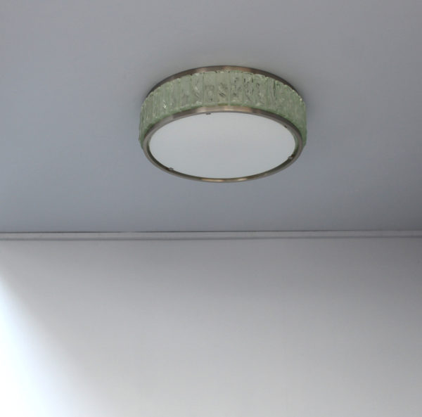 Fine Round Nickeled and Glass “Queen’s Necklace” Ceiling Light by Perzel - Image 4