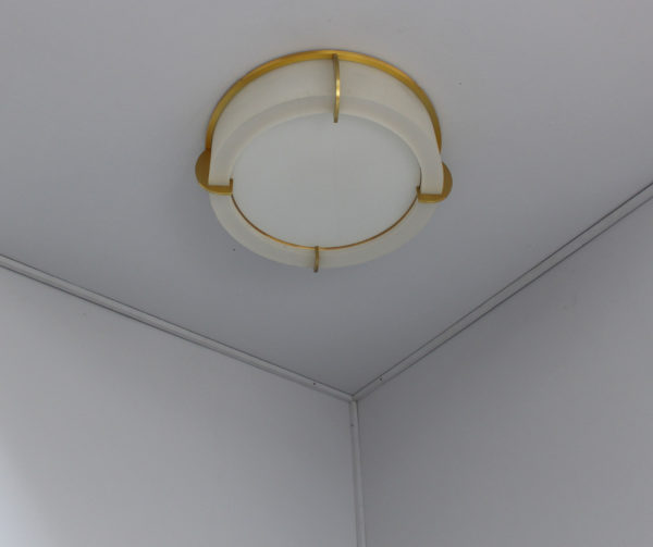 Fine French Art Deco Glass and Bronze Ceiling Light by Jean Perzel - Image 10