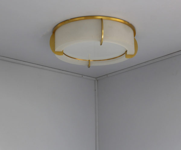 Fine French Art Deco Glass and Bronze Ceiling Light by Jean Perzel - Image 5