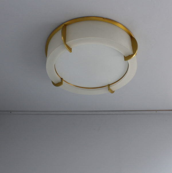 Fine French Art Deco Glass and Bronze Ceiling Light by Jean Perzel - Image 8