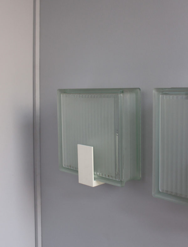 3 Exterior Watertight Glass Slab Sconces by Jean Perzel - Image 7