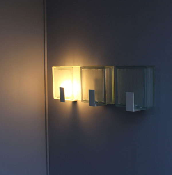 3 Exterior Watertight Glass Slab Sconces by Jean Perzel - Image 8