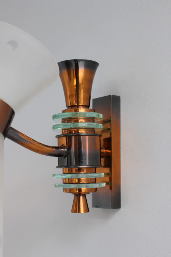 Pair of French 1950s Copper Diabolo Glass Sconces - Image 19