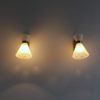 Pair of French 1950s Copper Diabolo Glass Sconces