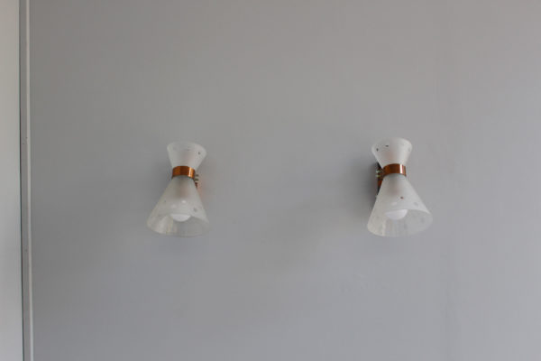 Pair of French 1950s Copper Diabolo Glass Sconces - Image 11