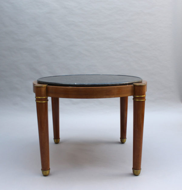 Fine French Large Art Deco Mahogany Guéridon with Marble Top - Image 2