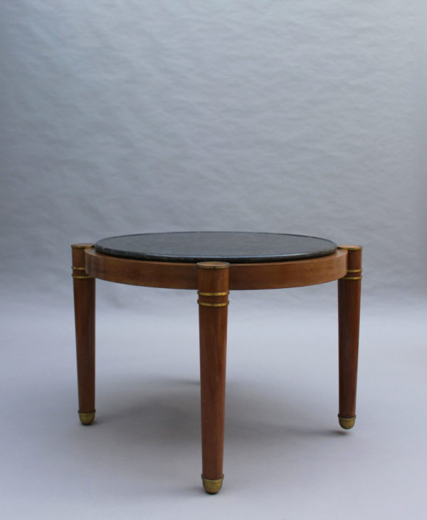 Fine French Large Art Deco Mahogany Guéridon with Marble Top - Image 3