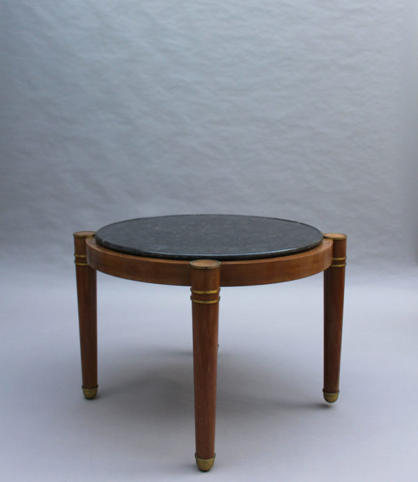 Fine French Large Art Deco Mahogany Guéridon with Marble Top - Image 19