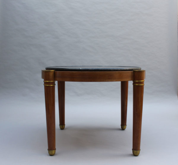 Fine French Large Art Deco Mahogany Guéridon with Marble Top - Image 4