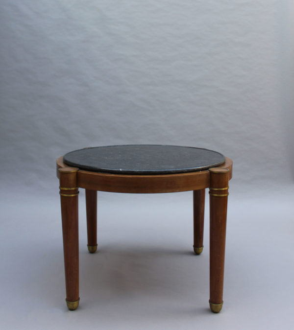 Fine French Large Art Deco Mahogany Guéridon with Marble Top - Image 5