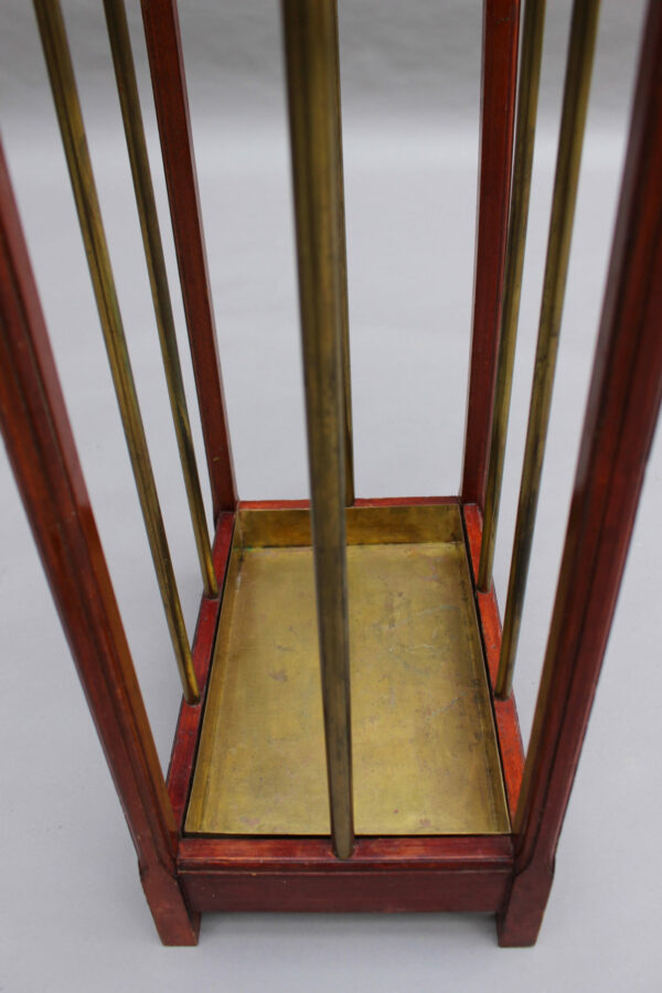 Fine French 1900s Brass and Wood Umbrella Stand - Image 9