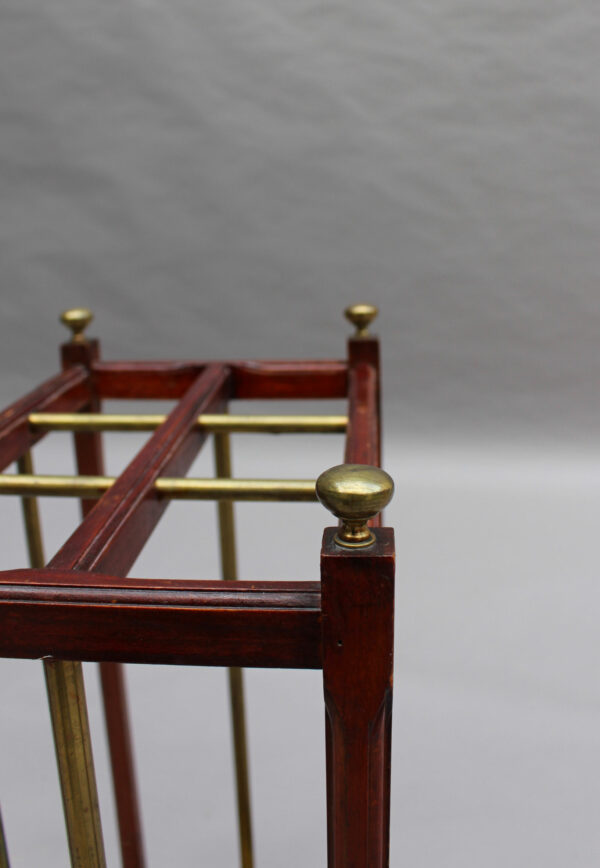 Fine French 1900s Brass and Wood Umbrella Stand - Image 12