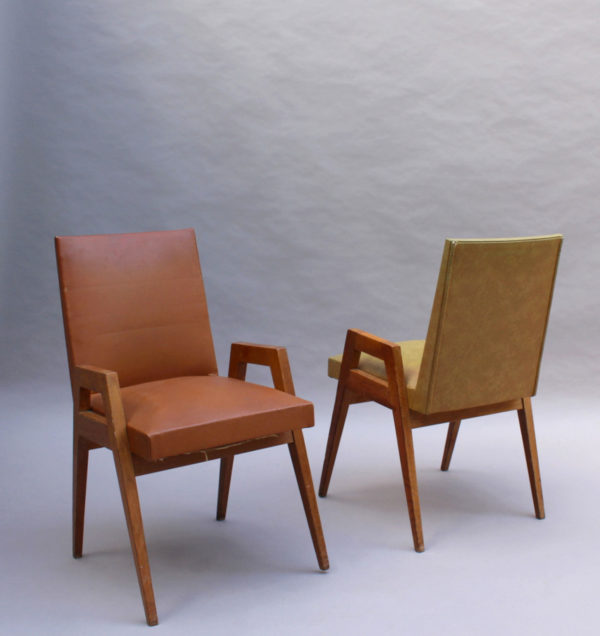 Set of Six Fine 1950s Oak Dining Chairs by Atelier Saint-Sabin - Image 4