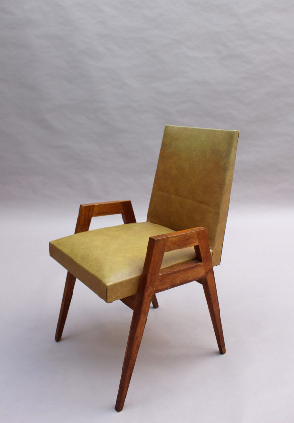 Set of Six Fine 1950s Oak Dining Chairs by Atelier Saint-Sabin - Image 7