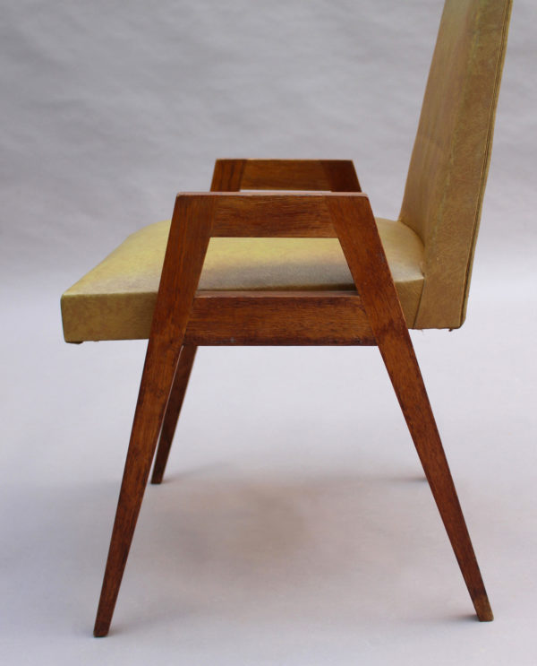 Set of Six Fine 1950s Oak Dining Chairs by Atelier Saint-Sabin - Image 12