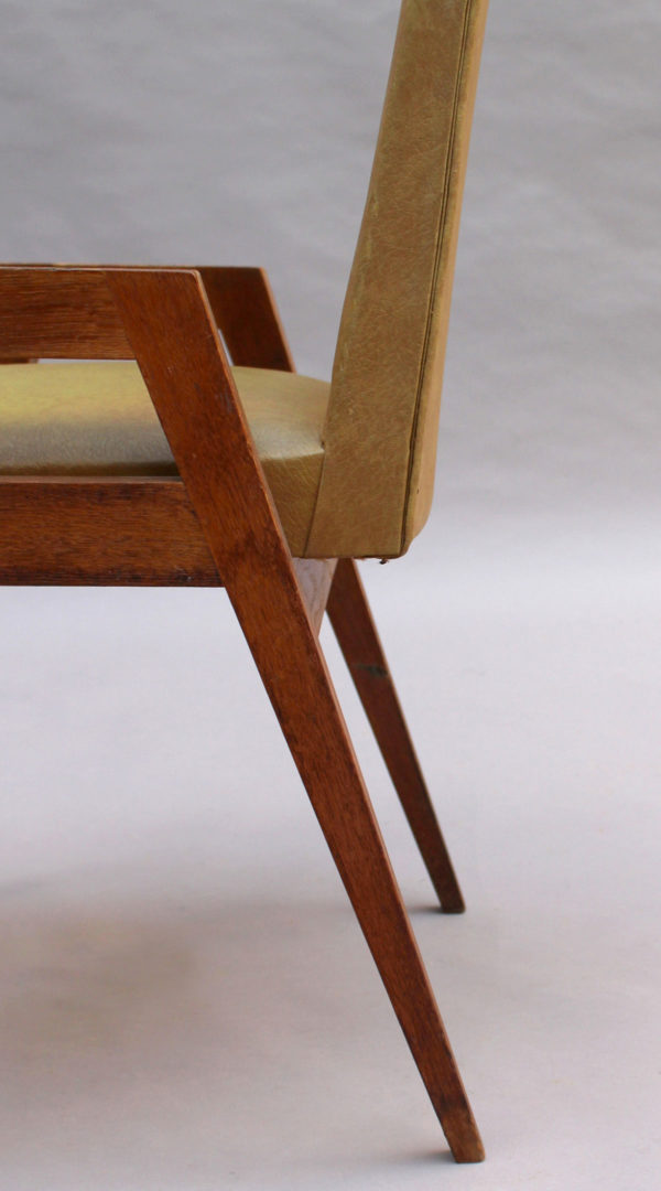 Set of Six Fine 1950s Oak Dining Chairs by Atelier Saint-Sabin - Image 14