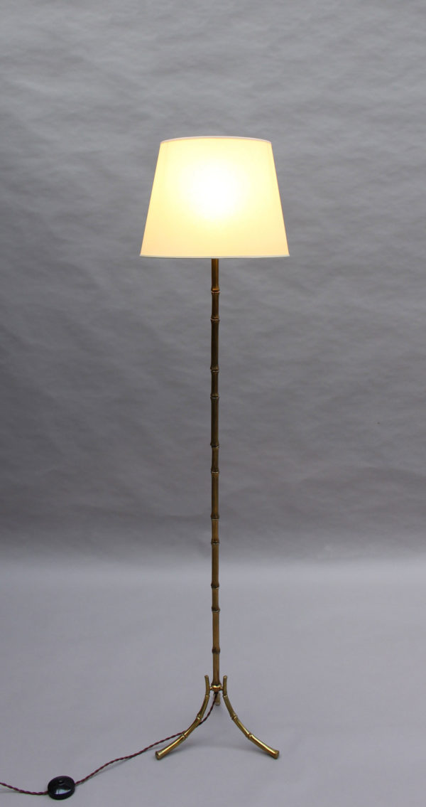 Fine French 1950's Bronze Floor Lamp by Maison Baguès - Image 3