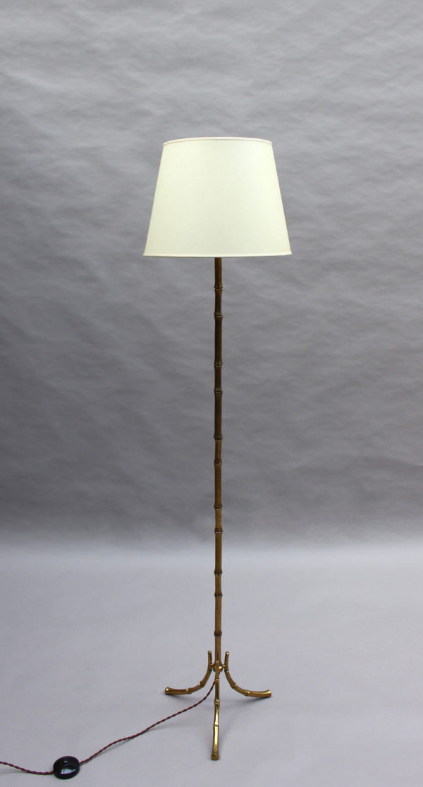 Fine French 1950's Bronze Floor Lamp by Maison Baguès - Image 2