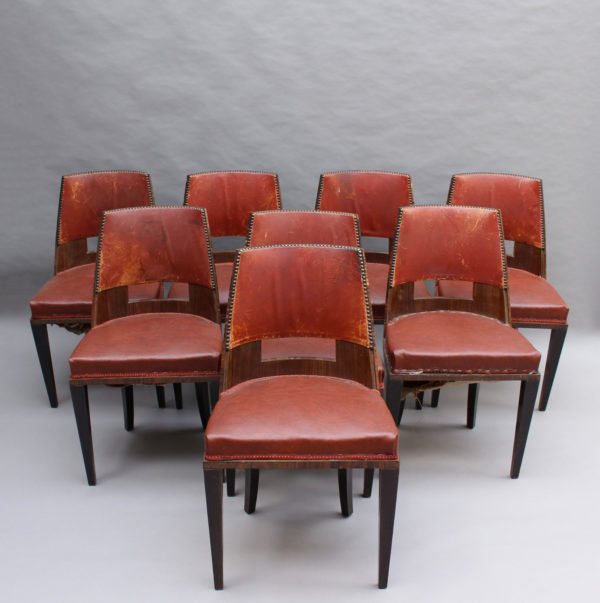 Set of 8 Fine French Art Deco Dining Chairs by DIM - Image 2