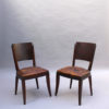 Set of 6 French Art Deco Palissander and Stained Wood Dining Chairs