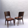 Set of 6 French Art Deco Palissander and Stained Wood Dining Chairs