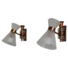 Pair of French 1950s Copper Diabolo Glass Sconces