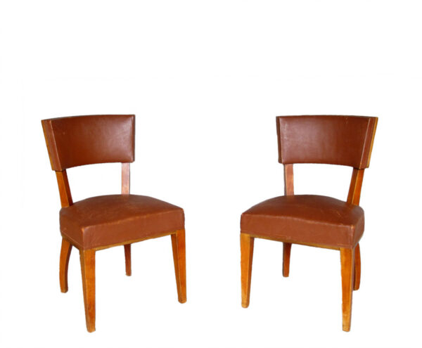 2 Fine French Art Deco Mahogany Dining Chairs