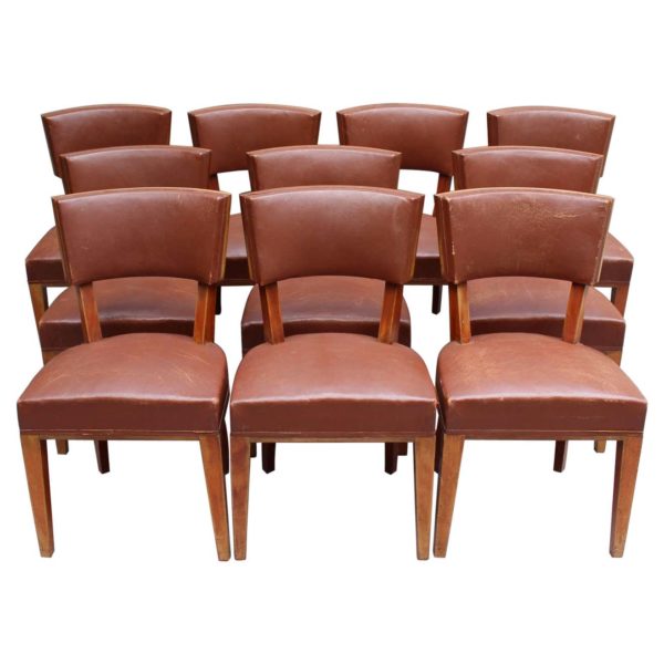 Set of 10 Fine French Art Deco Mahogany Dining Chairs