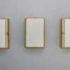 Set of Three Rectangular Glass and Bronze Ceiling Lights by Jean Perzel