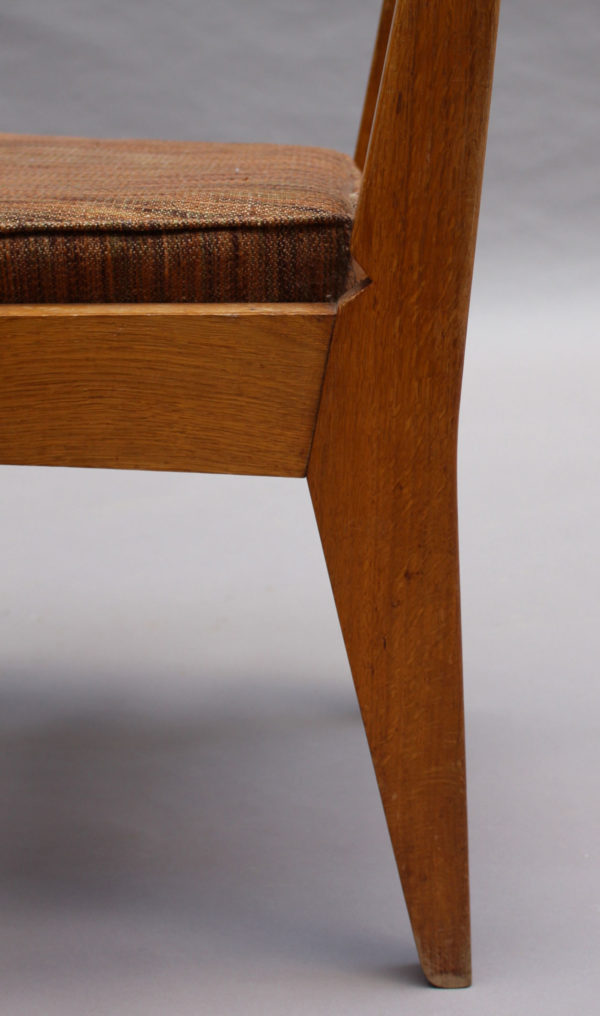 Set of 6 Fine French 1950s Oak Dining Chairs by Guillerme et Chambron - Image 16