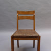Set of 6 Fine French 1950s Oak Dining Chairs by Guillerme et Chambron