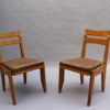 Set of 6 Fine French 1950s Oak Dining Chairs by Guillerme et Chambron