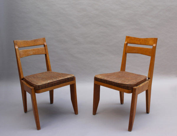 Set of 6 Fine French 1950s Oak Dining Chairs by Guillerme et Chambron - Image 2