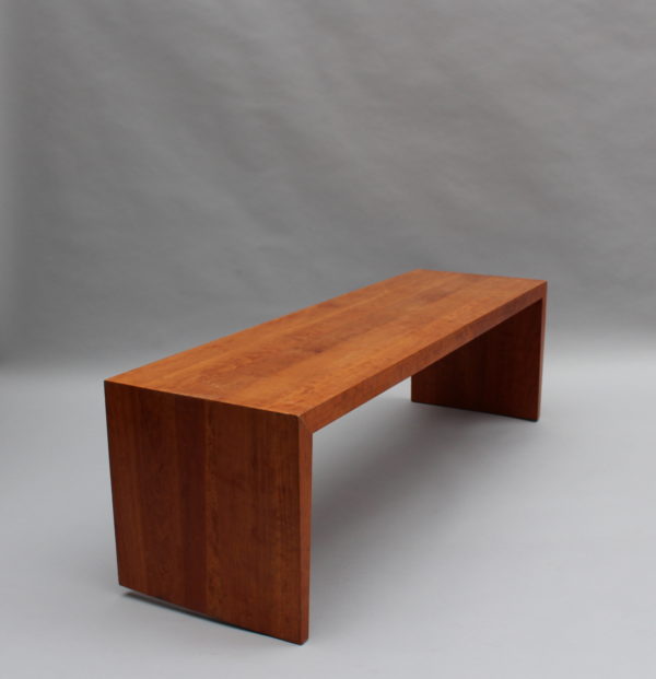 French 1980s Solid Cherry Bench by Richard Peduzzi - Image 3