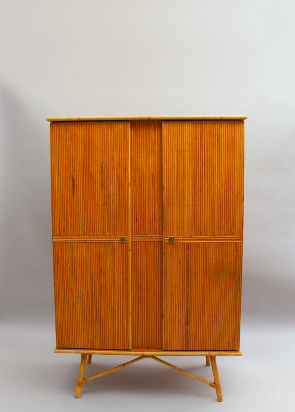 Fine French Mid-Century Bamboo Armoire - Image 2