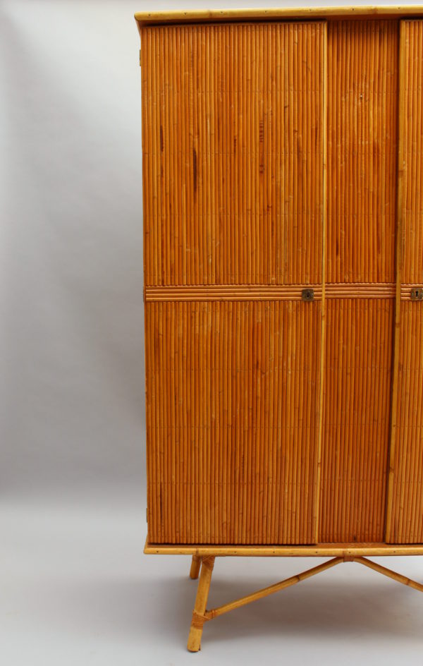 Fine French Mid-Century Bamboo Armoire - Image 7