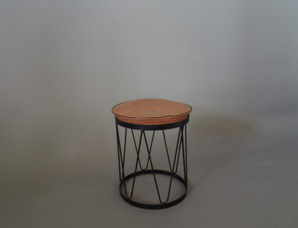 Fine French 1950s Metal and Leather Stool - Image 6