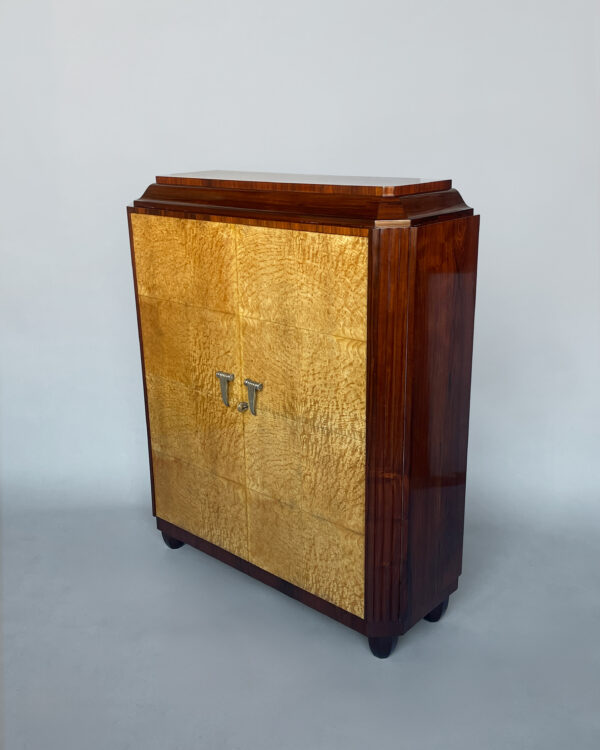 Fine French Art Deco Rosewood and Elm Burl Cabinet - Image 3