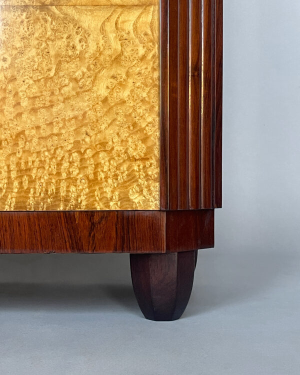 Fine French Art Deco Rosewood and Elm Burl Cabinet - Image 13