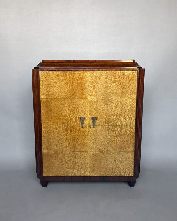 Fine French Art Deco Rosewood and Elm Burl Cabinet - Image 2