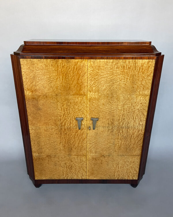 Fine French Art Deco Rosewood and Elm Burl Cabinet - Image 4