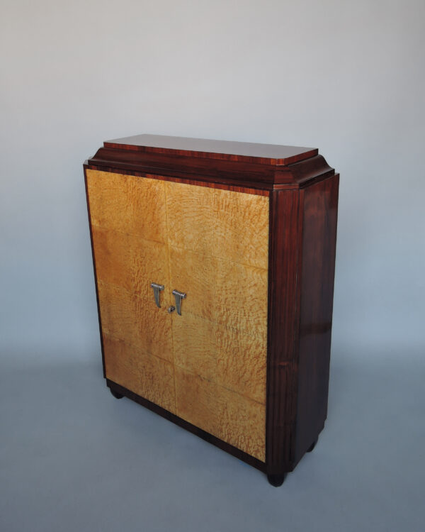 Fine French Art Deco Rosewood and Elm Burl Cabinet - Image 6