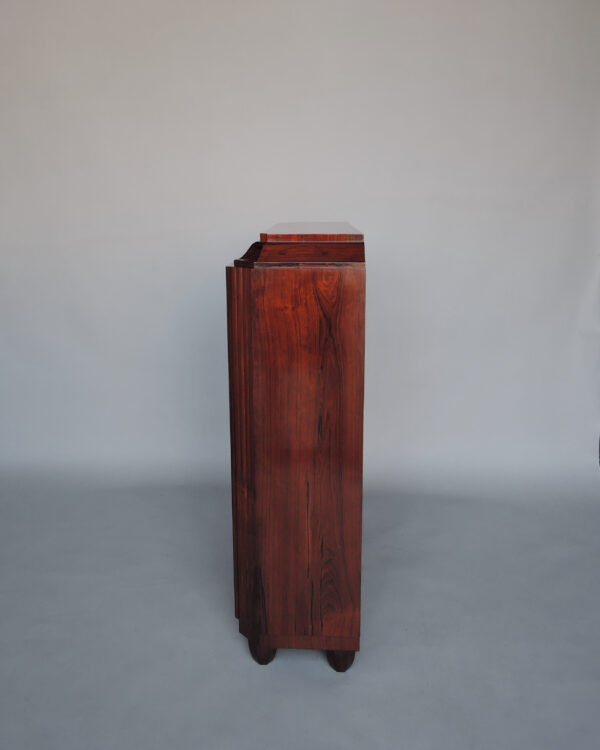 Fine French Art Deco Rosewood and Elm Burl Cabinet - Image 7