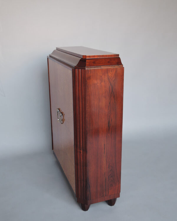 Fine French Art Deco Rosewood and Elm Burl Cabinet - Image 8