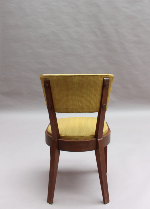 Set of 6 Fine French Art Deco Oak Dining Chairs by Dudouyt (Table Available) - Image 11